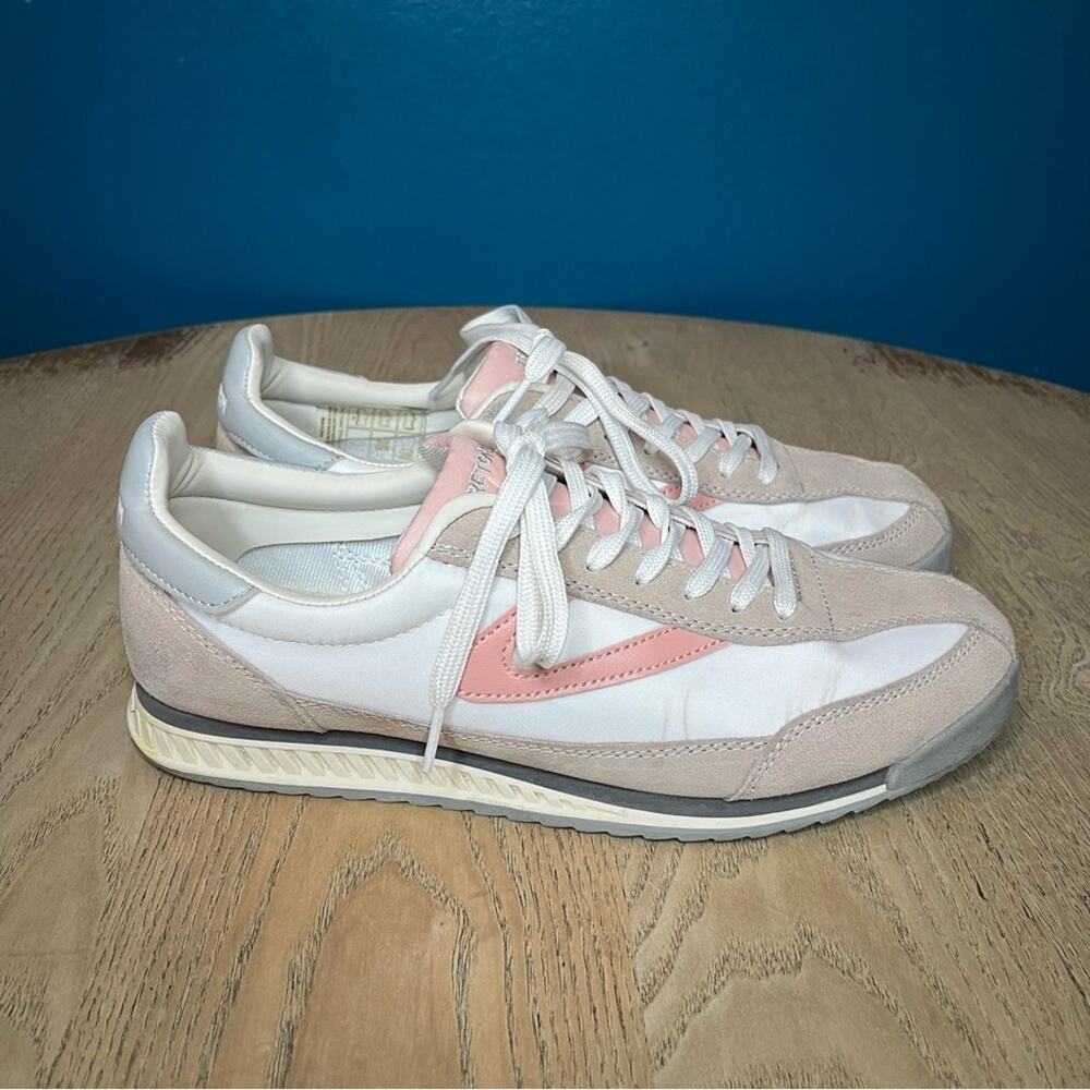 TRETORN Women's Retro Rawlins Casual Lace-Up Sneakers Pink White Size 10 - Picture 2 of 10
